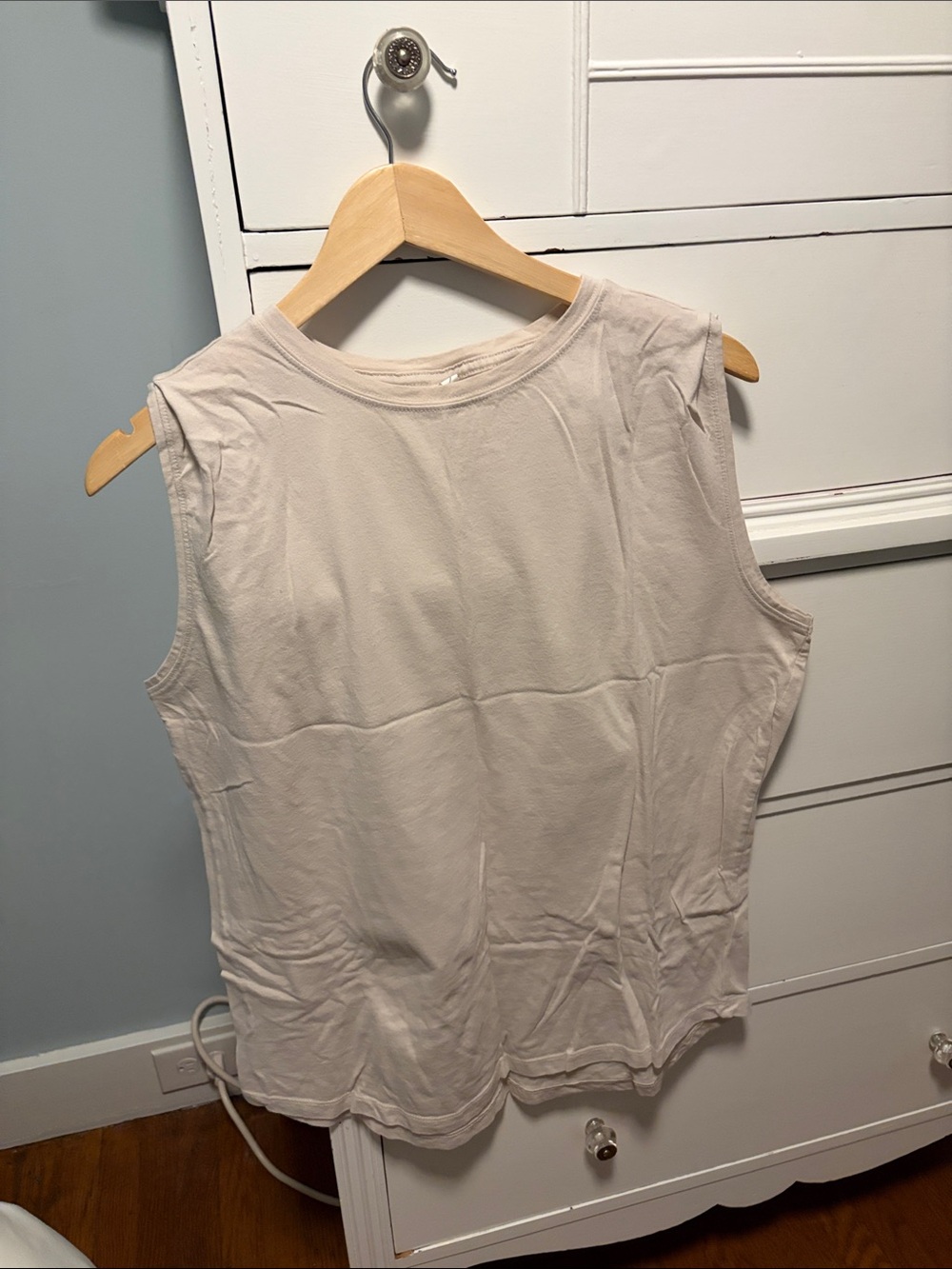 Zella Sleeveless Crewneck Tank - Light Beige